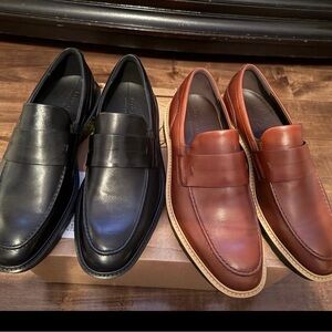 Ecco Men's Leather Slip-On Loafers in Black & Brown